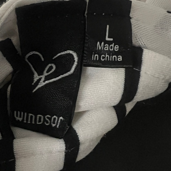 Windsor Party Summer Dress Vibrant Coral Skirt with Striped Top Sz L - Picture 5 of 6